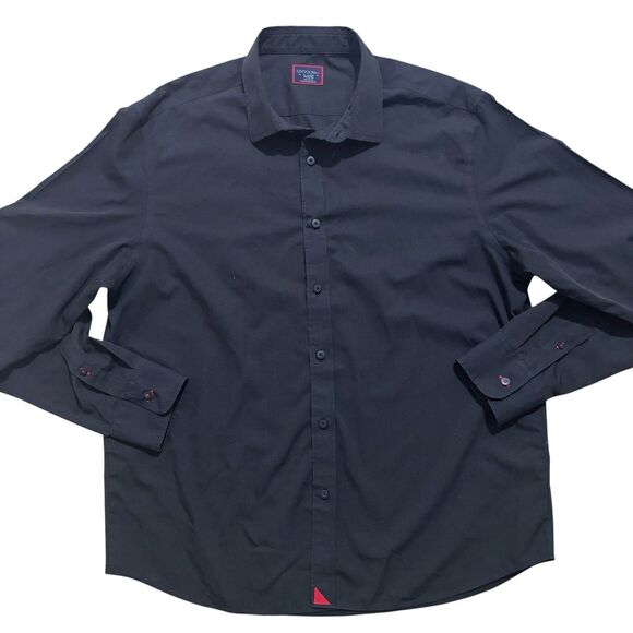 UNTUCKIT Mens Sz XL Black Wrinkle Free 100% Cotton Button Down Shirt - Picture 1 of 5